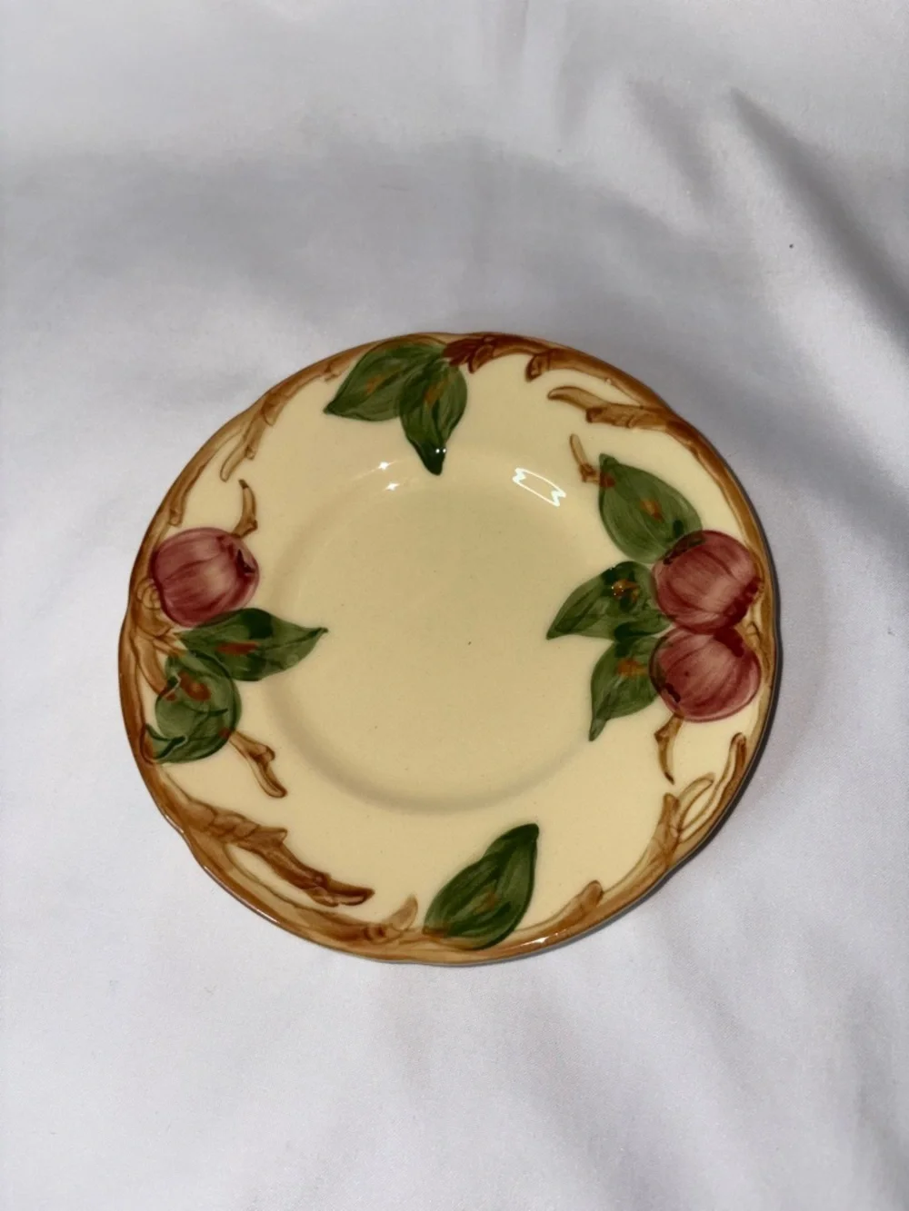 Franciscan Apple Set of 4 Sauce Dessert Plates 6.5” Vintage USA Hand Painted